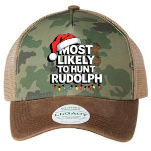 Most Likely To Hunt Matching Funny Christmas Santa Legacy Tie Dye Trucker Hat