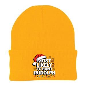 Most Likely To Hunt Matching Funny Christmas Santa Knit Cap Winter Beanie