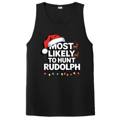 Most Likely To Hunt Matching Funny Christmas Santa PosiCharge Competitor Tank