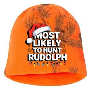 Most Likely To Hunt Matching Funny Christmas Santa Kati - Camo Knit Beanie