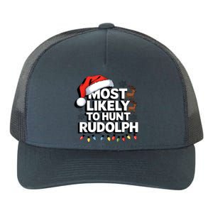 Most Likely To Hunt Matching Funny Christmas Santa Yupoong Adult 5-Panel Trucker Hat