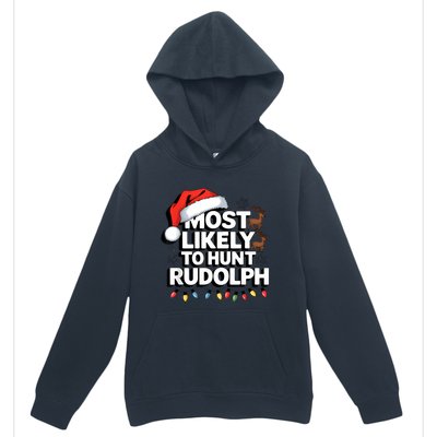 Most Likely To Hunt Matching Funny Christmas Santa Urban Pullover Hoodie