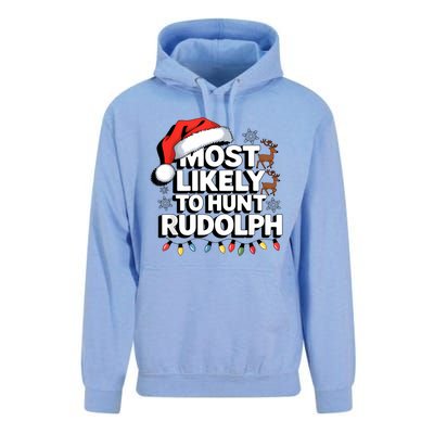 Most Likely To Hunt Matching Funny Christmas Santa Unisex Surf Hoodie