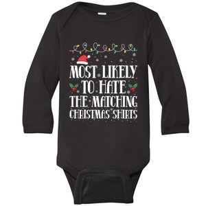 Most Likely To Hat The Matching Christmas Family Reunion Baby Long Sleeve Bodysuit