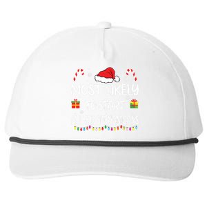 Most Likely To Start All The Shenanigans Family Christmas Snapback Five-Panel Rope Hat