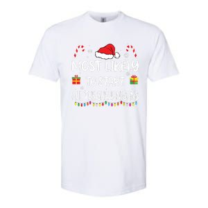 Most Likely To Start All The Shenanigans Family Christmas Softstyle CVC T-Shirt