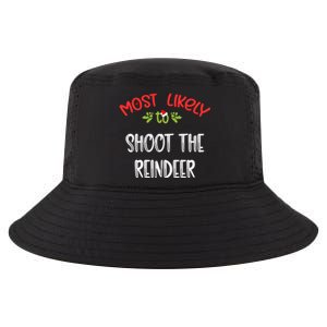 Most Likely To Christmas Shoot The Reindeer Family Group Cool Comfort Performance Bucket Hat