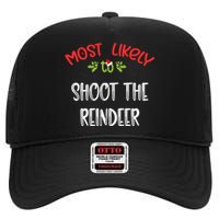 Most Likely To Christmas Shoot The Reindeer Family Group High Crown Mesh Back Trucker Hat