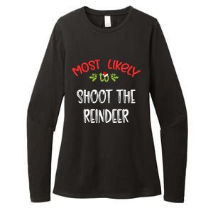 Most Likely To Christmas Shoot The Reindeer Family Group Womens CVC Long Sleeve Shirt