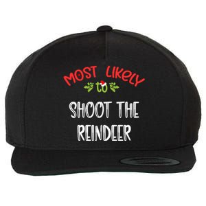 Most Likely To Christmas Shoot The Reindeer Family Group Wool Snapback Cap