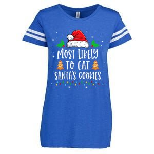 Most Likely To Eat SantaS Cookies Matching Christmas Enza Ladies Jersey Football T-Shirt