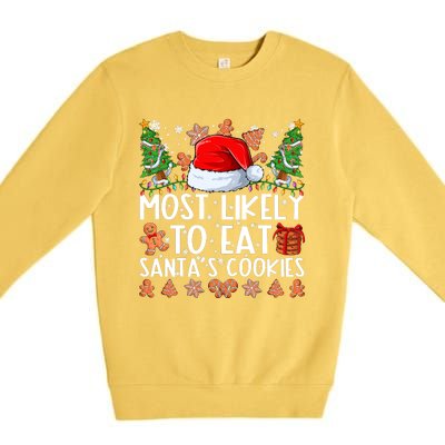 Most Likely To Eat Santas Cookies Christmas Shirts For Family Premium Crewneck Sweatshirt