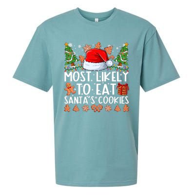 Most Likely To Eat Santas Cookies Christmas Shirts For Family Sueded Cloud Jersey T-Shirt