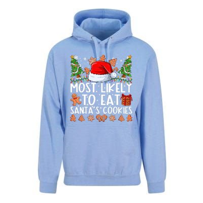 Most Likely To Eat Santas Cookies Christmas Shirts For Family Unisex Surf Hoodie