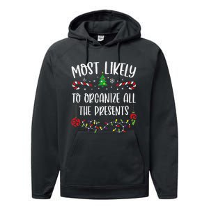 Most Likely To Organize All The Presents Funny Christmas Family Matching Cute Performance Fleece Hoodie