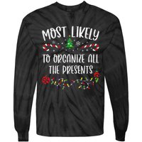 Most Likely To Organize All The Presents Funny Christmas Family Matching Cute Tie-Dye Long Sleeve Shirt