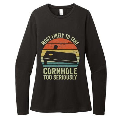 Most Likely To Take Cornhole Too Seriously Cornhole Womens CVC Long Sleeve Shirt