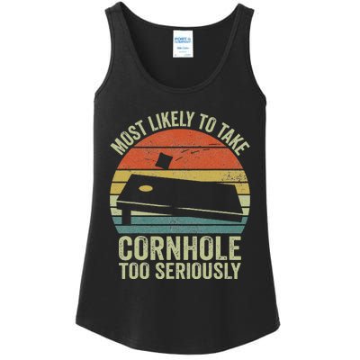 Most Likely To Take Cornhole Too Seriously Cornhole Ladies Essential Tank