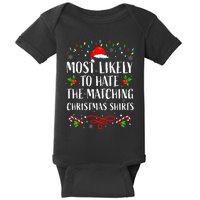 Most Likely To Hate Matching Christmas Funny Family Matching Baby Bodysuit