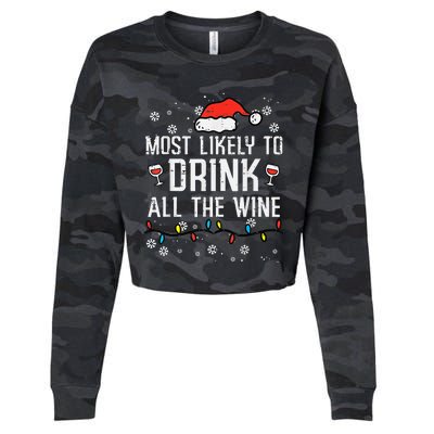 Most Likely To Drink All The Wine Family Matching Christmas Cropped Pullover Crew