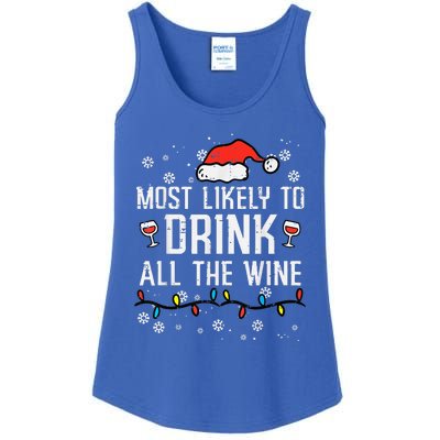 Most Likely To Drink All The Wine Family Matching Christmas Ladies Essential Tank