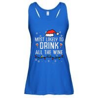 Most Likely To Drink All The Wine Family Matching Christmas Ladies Essential Flowy Tank