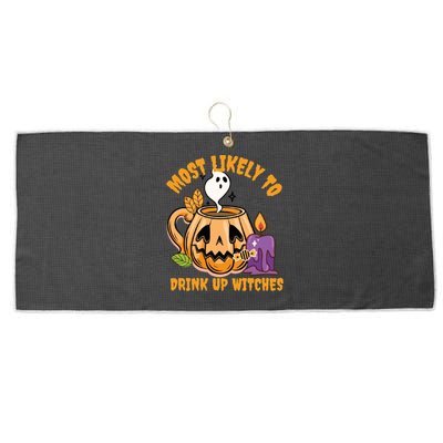 Most Likely To Up Witches Halloween Party Gift Large Microfiber Waffle Golf Towel