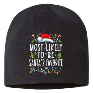 Most Likely To Be SantaS Favorite Matching Christmas Gift Sustainable Beanie