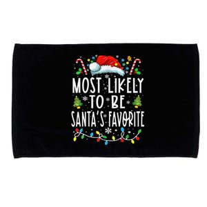 Most Likely To Be SantaS Favorite Matching Christmas Gift Microfiber Hand Towel