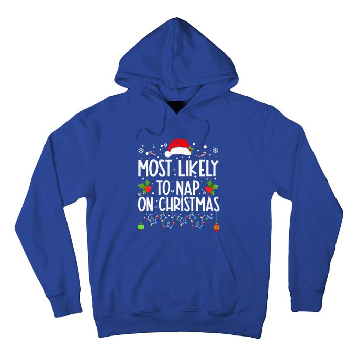 Most Likely To Nap On Christmas Family Christmas Pajamas Hoodie