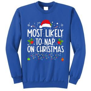 Most Likely To Nap On Christmas Family Christmas Pajamas Sweatshirt