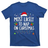 Most Likely To Nap On Christmas Family Christmas Pajamas T-Shirt