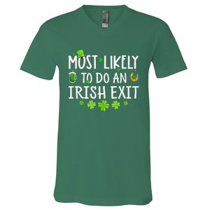 Most Likely To Do An Irish Exit V-Neck T-Shirt