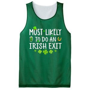 Most Likely To Do An Irish Exit Mesh Reversible Basketball Jersey Tank