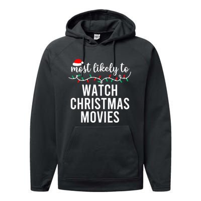 Most Likely To Christmas Shirt Matching Family Pajamas Funny Performance Fleece Hoodie