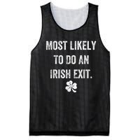 Most Likely To Do An Irish Exit Funny Mesh Reversible Basketball Jersey Tank