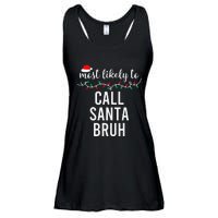 Most Likely To Christmas Matching Family Pajamas Funny Gift Ladies Essential Flowy Tank