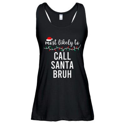 Most Likely To Christmas Matching Family Pajamas Funny Gift Ladies Essential Flowy Tank