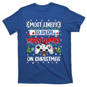 Most Likely To Play Video Games On Christmas Funny Gifts T-Shirt