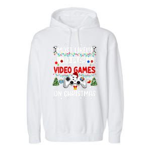 Most Likely To Play Video Games On Christmas Funny Gifts Garment-Dyed Fleece Hoodie