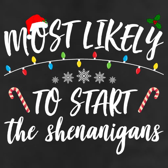 Most Likely To Start Shenanigans Funny Christmas 25L Jumbo Tote