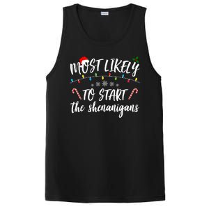 Most Likely To Start Shenanigans Funny Christmas PosiCharge Competitor Tank