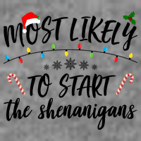 Most Likely To Start Shenanigans Funny Christmas Wool Snapback Cap