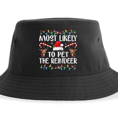 Most Likely To Pet The Reindeer Sustainable Bucket Hat