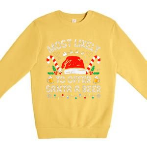 Most Likely To Offer Santa a Beer Family Matching Premium Crewneck Sweatshirt