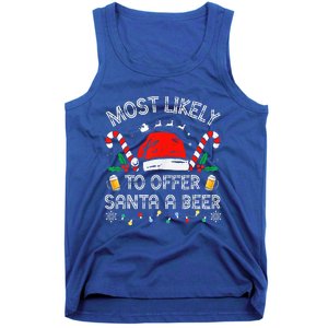 Most Likely To Offer Santa a Beer Family Matching Tank Top