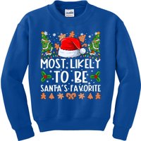 Most Likely To Be SantaS Favorite Family Christmas Pajamas Kids Sweatshirt