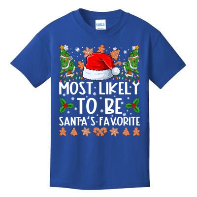 Most Likely To Be SantaS Favorite Family Christmas Pajamas Kids T-Shirt