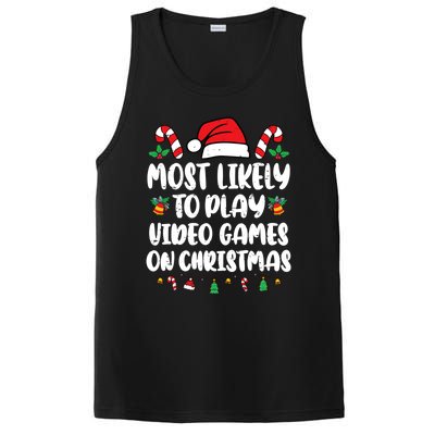 Most Likely To Play Video Games On Christmas Xmas Light Kids PosiCharge Competitor Tank