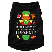 Most Likely To Open All The Presents Funny Christmas Cat Santa Doggie Tank